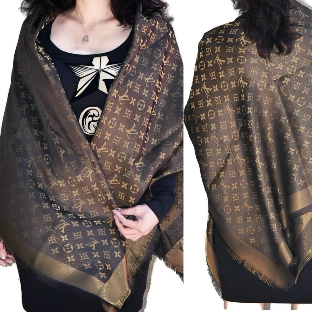 Auth Louis Vuitton Shine Shawl Monogram Brand New - Picture 1 of 7